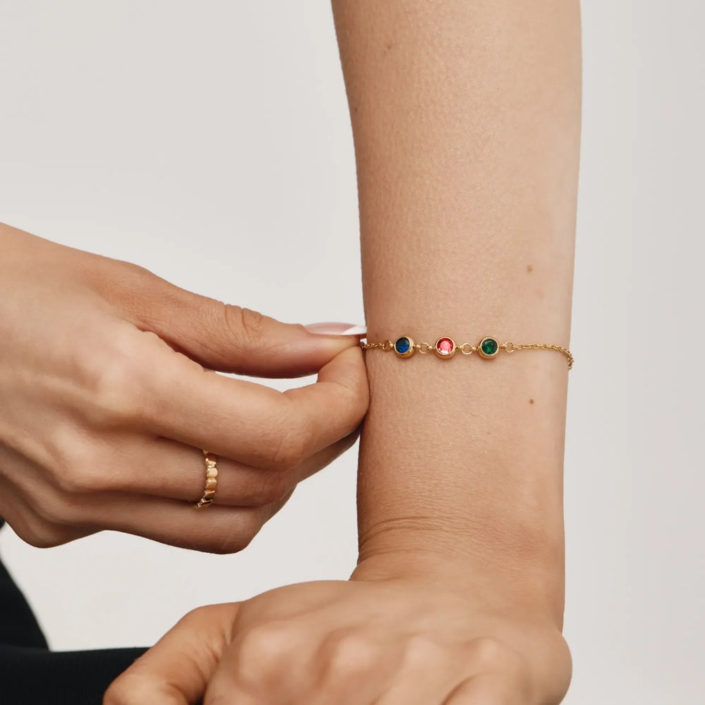 Personalized Multi-Birthstone Bracelet