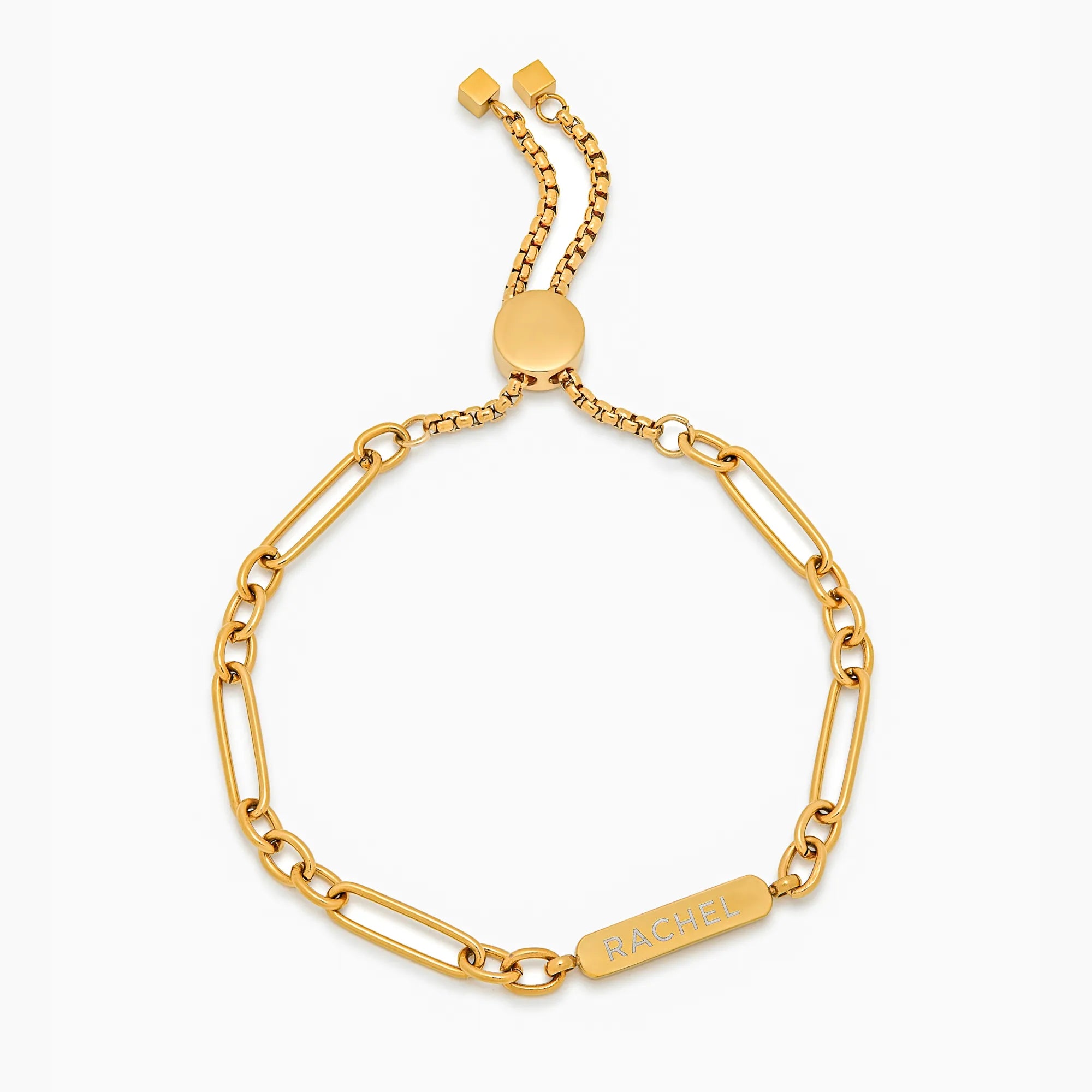 Engraved Name-Date Paperclip Bracelet