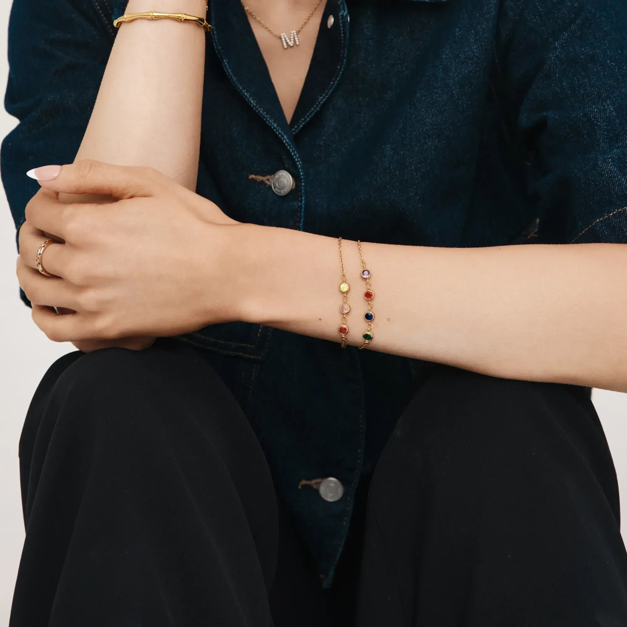 Personalized Multi-Birthstone Bracelet