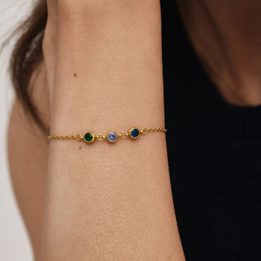 Personalized Multi-Birthstone Bracelet