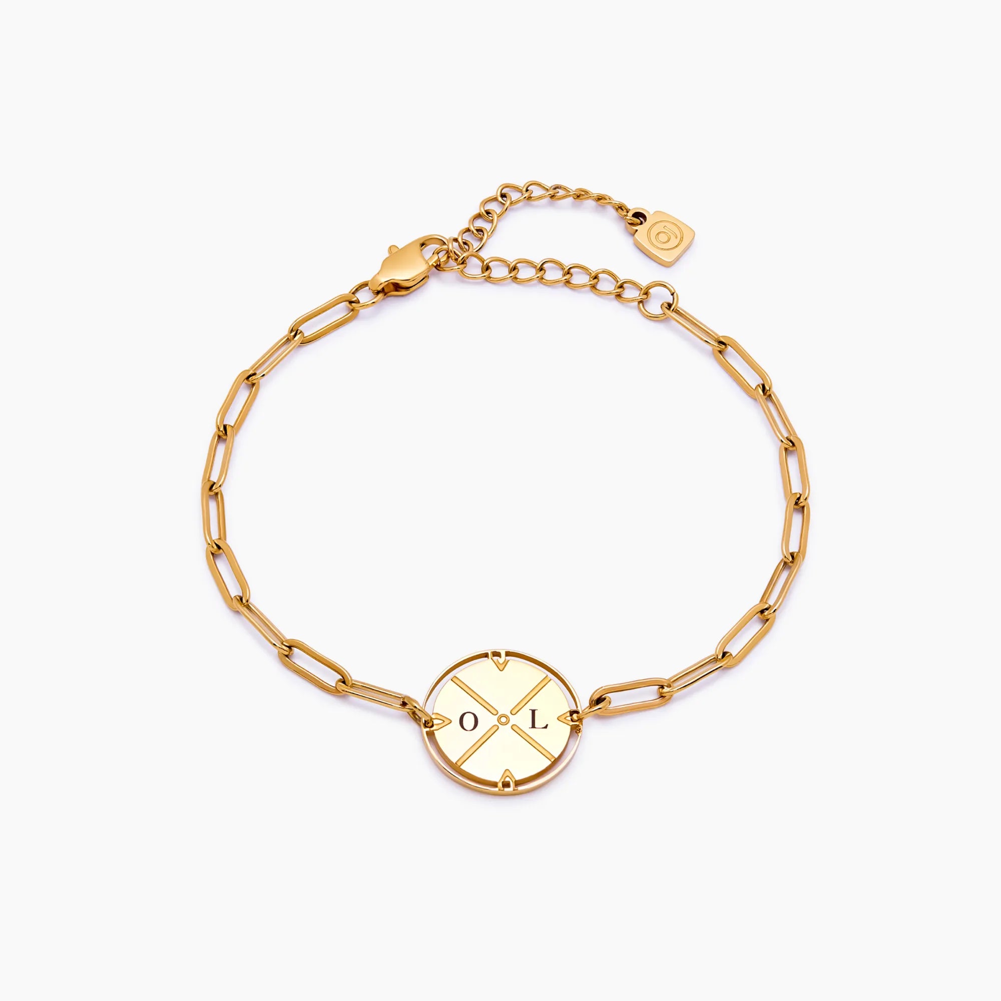 Engraved Compass Bracelet