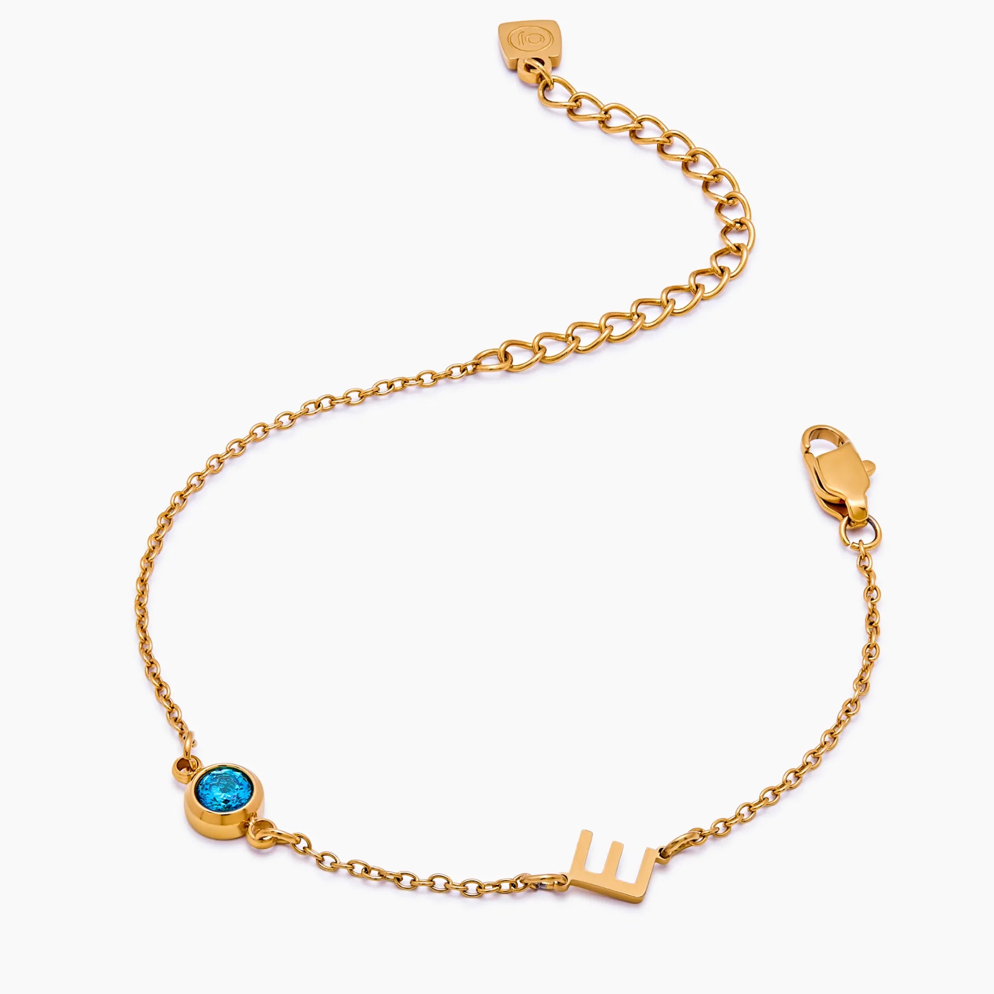Side-Set Initial Birthstone Bracelet