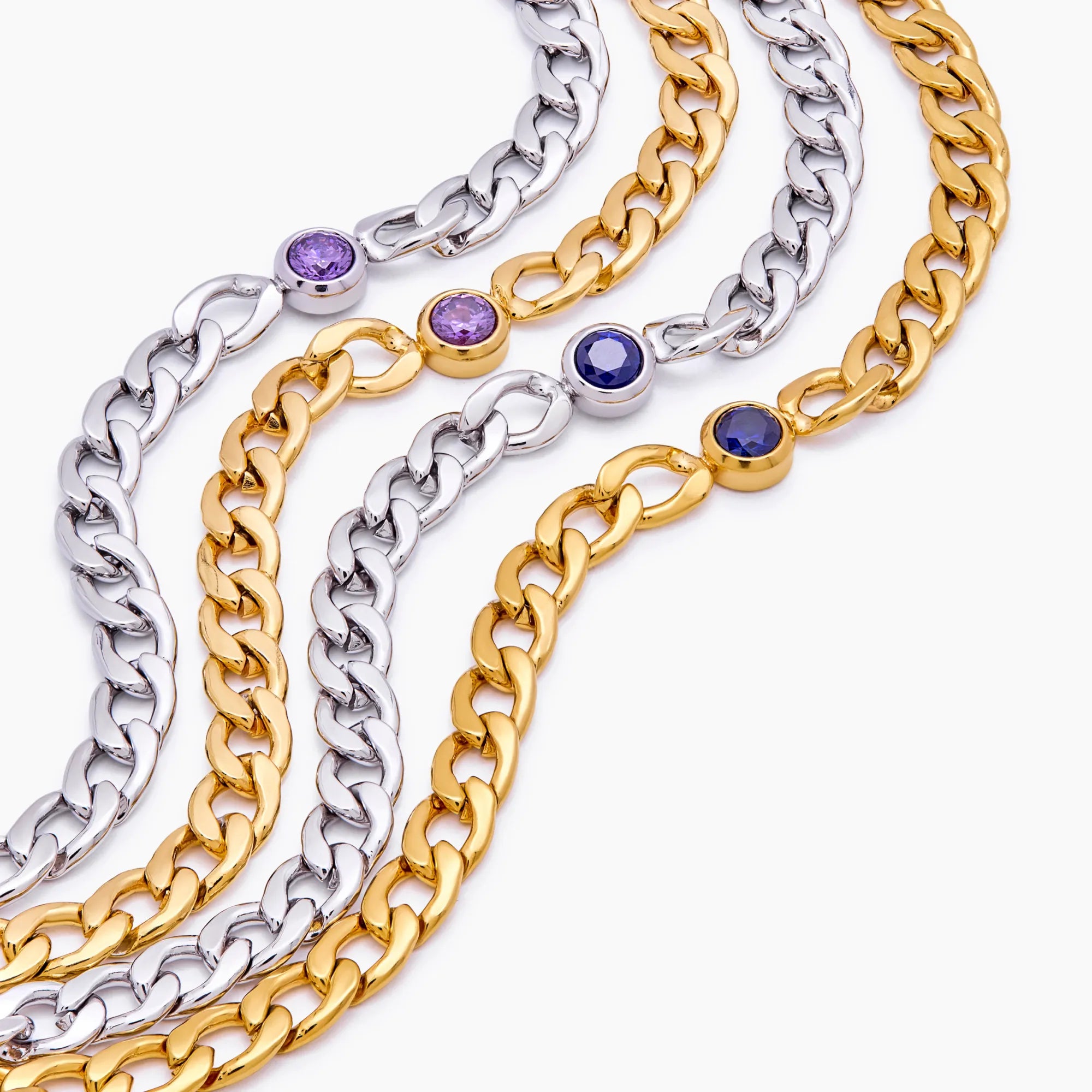 Curb Birthstone Bracelet