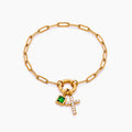 Paperclip Cross Charm Bracelet