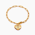 Heart Lock Initial Bracelet