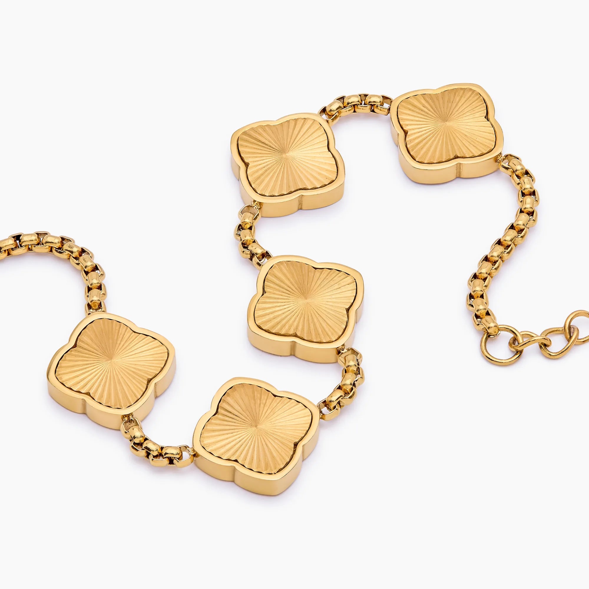 Golden Clover Link Bracelet